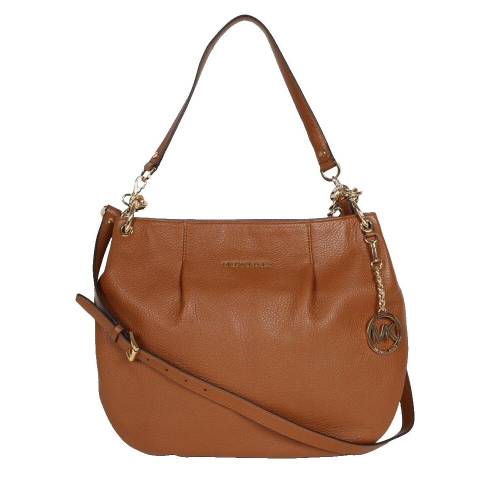 MICHAEL KORS BEDFORD Luggage Cognac Brown Leather Lg Hobo Crossbody Shoulder Bag